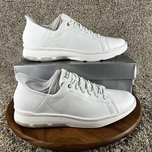Skechers Slip-Ins Mark Nason Glide Cell Mens Size 14 White Leather Shoes Sneaker
